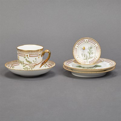 Lot 377 - Group of Five Royal Copenhagen Flora Danica...