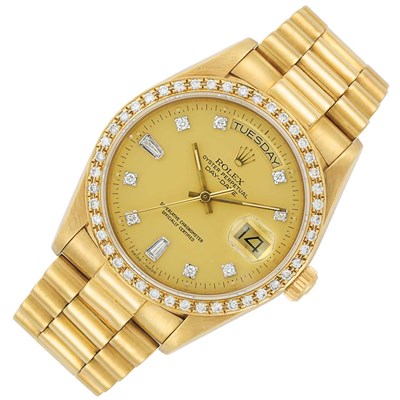 Lot 75 - Gentleman's Gold and Diamond Wristwatch, Rolex, Ref. 18038