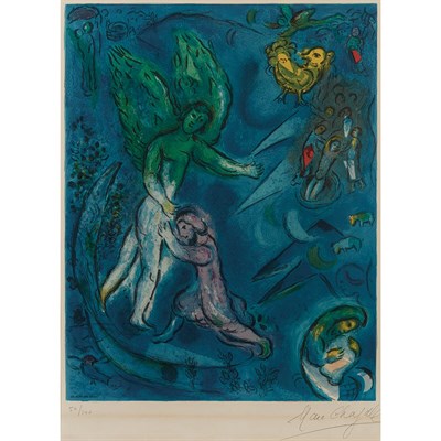 Lot 37 - After Marc Chagall LA LUTTE DE JACOB ET DE...