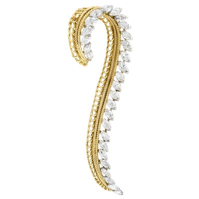 Lot 287 - Gold, Platinum and Diamond Pendant-Brooch, Marshak, Paris