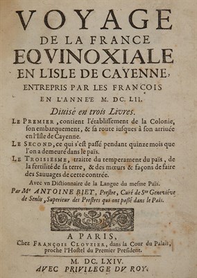 Lot 10 - BIET, ANTOINE Voyage de la France équinoxiale...