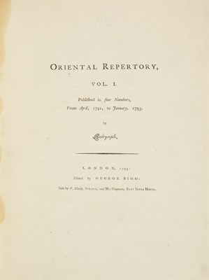 Lot 24 - DALRYMPLE, ALEXANDER Oriental Repertory....