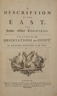 Lot 59 - POCOCKE, RICHARD A Description of the East,...