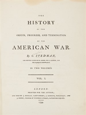Lot 71 - STEDMAN, CHARLES The History of the Origin,...
