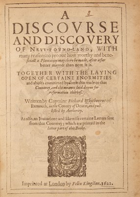 Lot 77 - WHITBOURNE, RICHARD A Discourse and Discovery...
