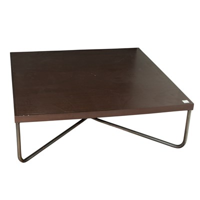 Lot 86 - Custom Stained Wood and Metal Low Table Height...
