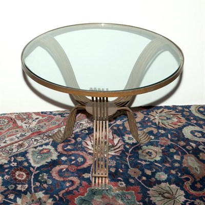Lot 148 - Art Deco Style Glass Top Painted Metal...