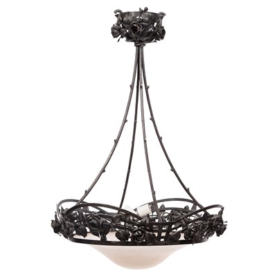 Lot 456 - Schneider Black Patinated-Metal and Glass...