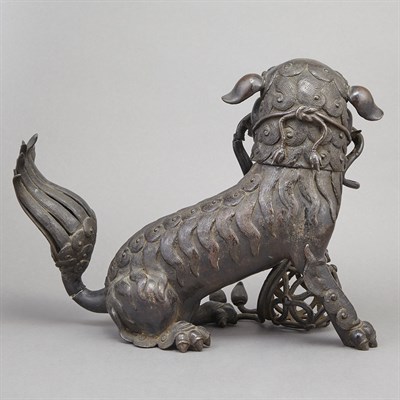 Lot 308 - Chinese Bronze Buddhist Lion Censer 19th...