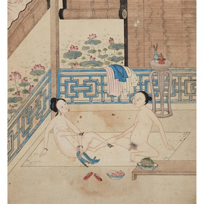 Lot 146 - Chinese Erotic Painting 19th Century Depicting...