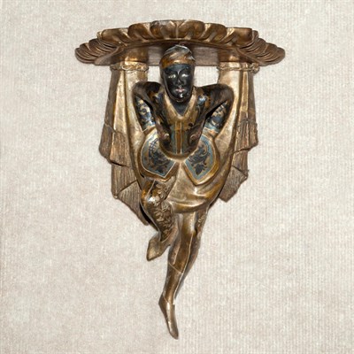 Lot 366 - Pair of Venetian Blackamoor-Form Brackets;...