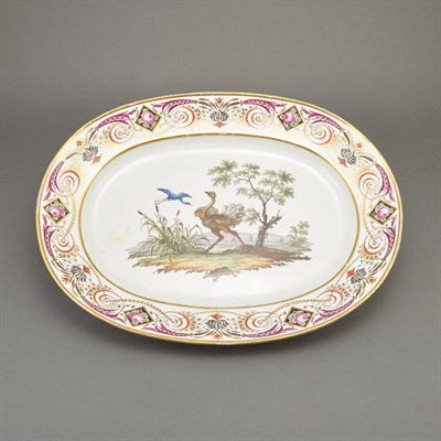 Lot 302 - Meissen Ostrich Decorated Porcelain Platter...