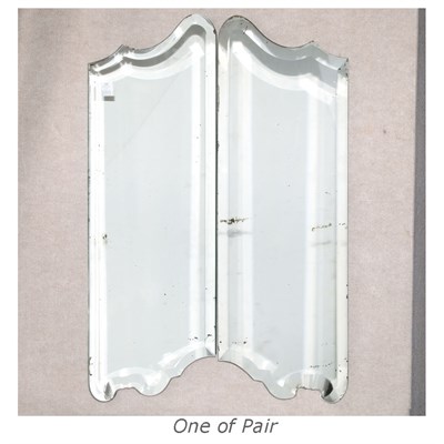 Lot 132 - Pair of Art Deco Style Shaped Mirrors Height...