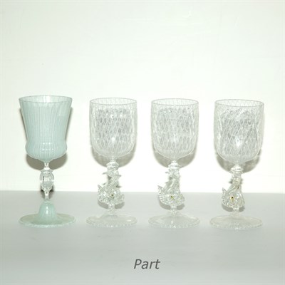 Lot 427 - Set of Six Venetian Glass Goblets; Together...