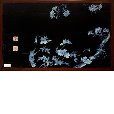Lot 101 - Pair of Chinese Lacquered Panels Height 17...