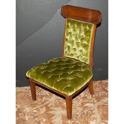 Lot 258 - English Velvet Upholstered Mahogany Slipper...