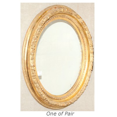Lot 460 - Pair of Neoclassical Style Giltwood Oval...