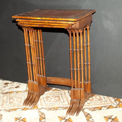 Lot 410 - Nest of Four Regency Style Burl-Wood and...