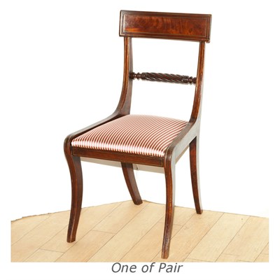 Lot 362 - Pair of Regency Inlaid Mahogany Side Chairs