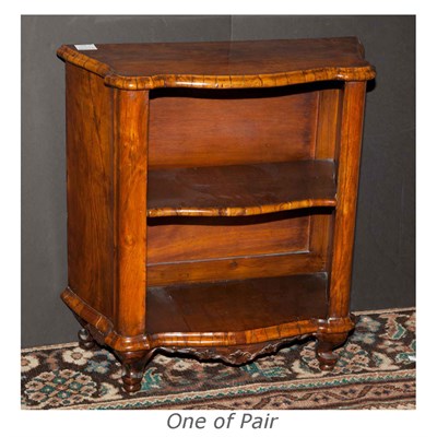 Lot 246 - Pair of Continental Burlwood Two-Tier Side...