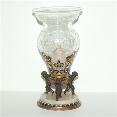 Lot 346 - French Etched Glass, Bronze, Cloisonne and...