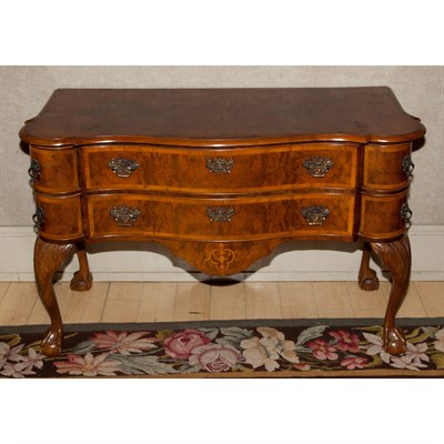 Lot 87 - Dutch Rococo Style Burlwood Low Commode Height...