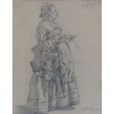 Lot 30 - Antonio Canella Italian, 1849-1922 Lady with a...