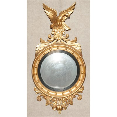Lot 348 - Regency Style Giltwood Convex Mirror Height 41...