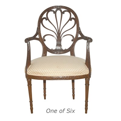 Lot 320 - Set of Six George III Style Mahogany Armchairs