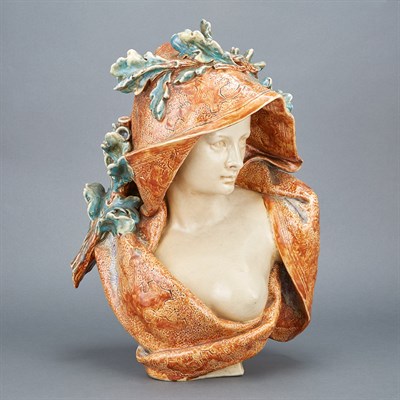 Lot 457 - French Art Nouveau Glazed Earthenware...