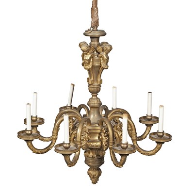 Lot 308 - Transitional Louis XIV Style Gilt-Bronze Eight-...