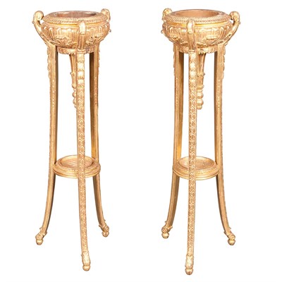 Lot 271 - Pair of Louis XVI Style Carved and Giltwood...