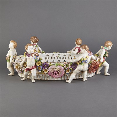 Lot 123 - German Porcelain Center Bowl Of oval pierced...