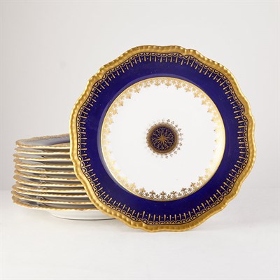 Lot 124 - Set of Twelve Copeland Gilt Decorated...