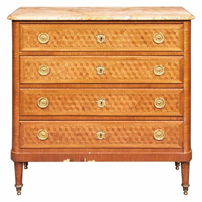 Lot 351 - Louis XVI Style Parquetry Inlaid Mahogany...