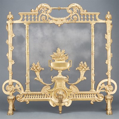 Lot 413 - Louis XVI Style Gilt-Metal Fireplace Screen...