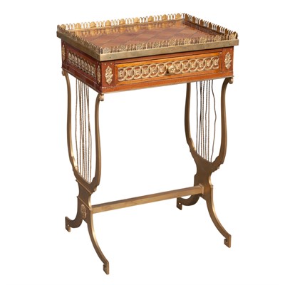 Lot 103 - Empire Style Gilt-Bronze and Parquetry Inlaid...