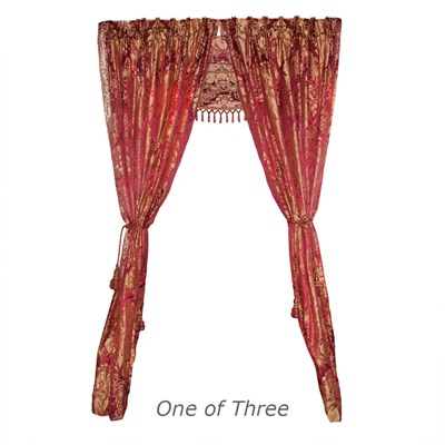Lot 69 - Set of Three Pairs of Silk Curtain Panels and...