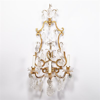 Lot 547 - Pair of Rococo Style Gilt-Metal and Glass...