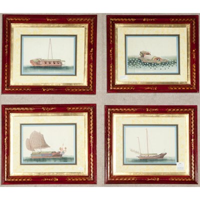 Lot 330 - Set of Four Framed Chinese Pith Paintings...