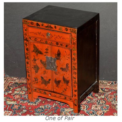 Lot 458 - Pair of Asian Lacquered Side Tables Height 23...