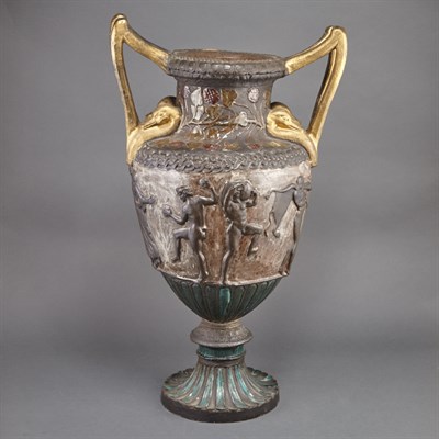 Lot 200 - Neoclassical Style Glazed Stoneware Urn Height...