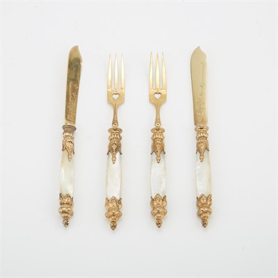 Lot 228 - Continental Silver Gilt and Mother-of-Pearl...