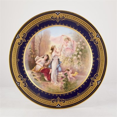 Lot 446 - Vienna Style Gilt and Painted Porcelain...