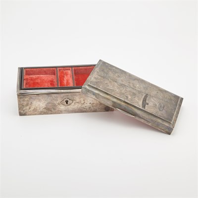 Lot 310 - Japanese Silver Jewelry Box Length 7 1/4 inches.