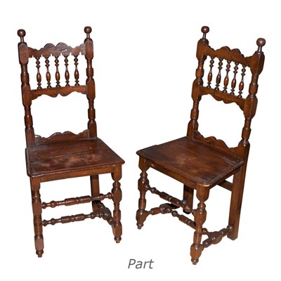 Lot 219 - Set of Six Baroque Style Walnut Side Chairs