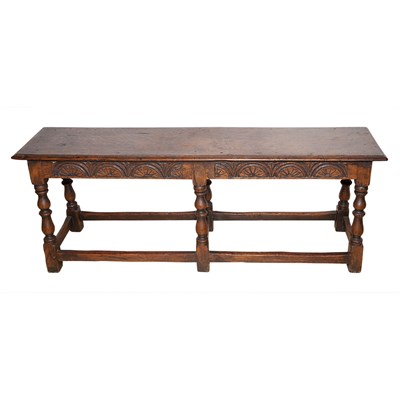 Lot 154 - Baroque Style Oak Bench Length 48 inches.