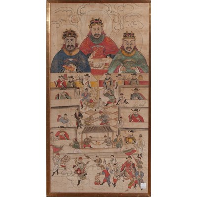 Lot 488 - Pair of Chinese Ancestor Portraits Opaque...