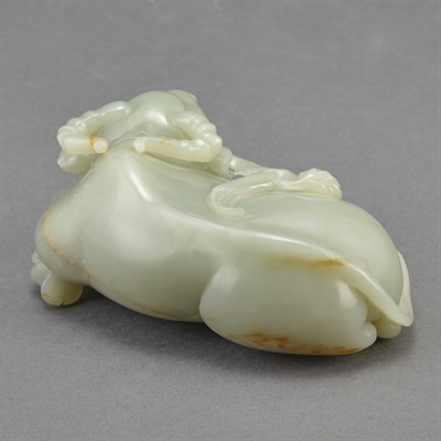 Lot 211 - Chinese Celadon Jade Figure of a Water Buffalo...