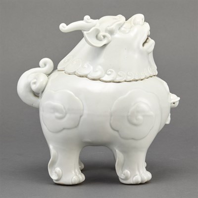 Lot 272 - Chinese Blanc de Chine Qilin-Form Censer Early...